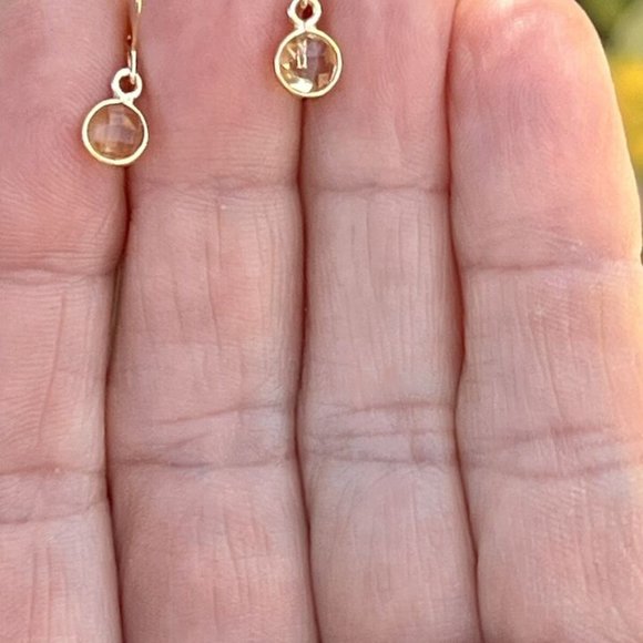 Sundance $78 NEW 3/4" CITRINE 12kt Gold GF NOVEMBER Birthstone Gemstone Earrings - Picture 4 of 6